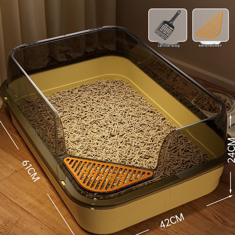 Jumbo Semi-Enclosed Anti-Tracking Cat Litter Box