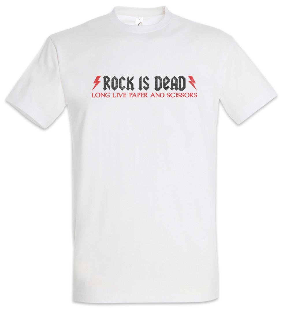 Rock is Dead Long Live I T-Shirt Mens Womens Tees Top Fun Scissors Scissors Punk Band DJ MC Drummer 3XL