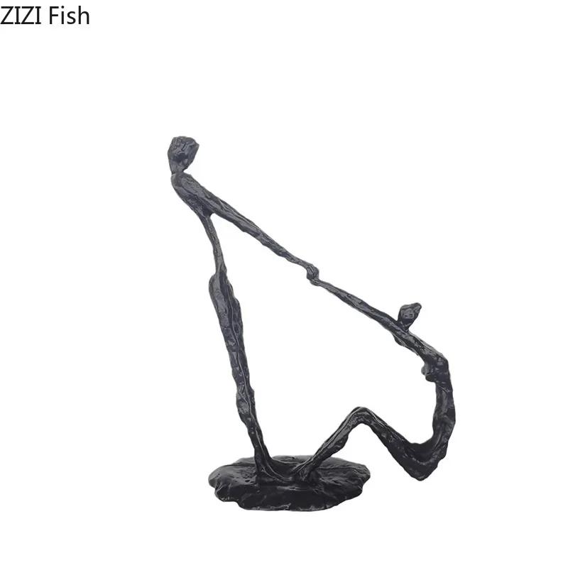 Double Figures Dancer Statue Desk Decoration Modern Crafts Ornaments Abstract Character Metal Sculpture Room Aesthetic Decor