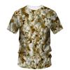 Creative Potato Chip 3d Printed T-shirt Summer Men's Short Sleeve Fashion Popcorn Noodles Graphic