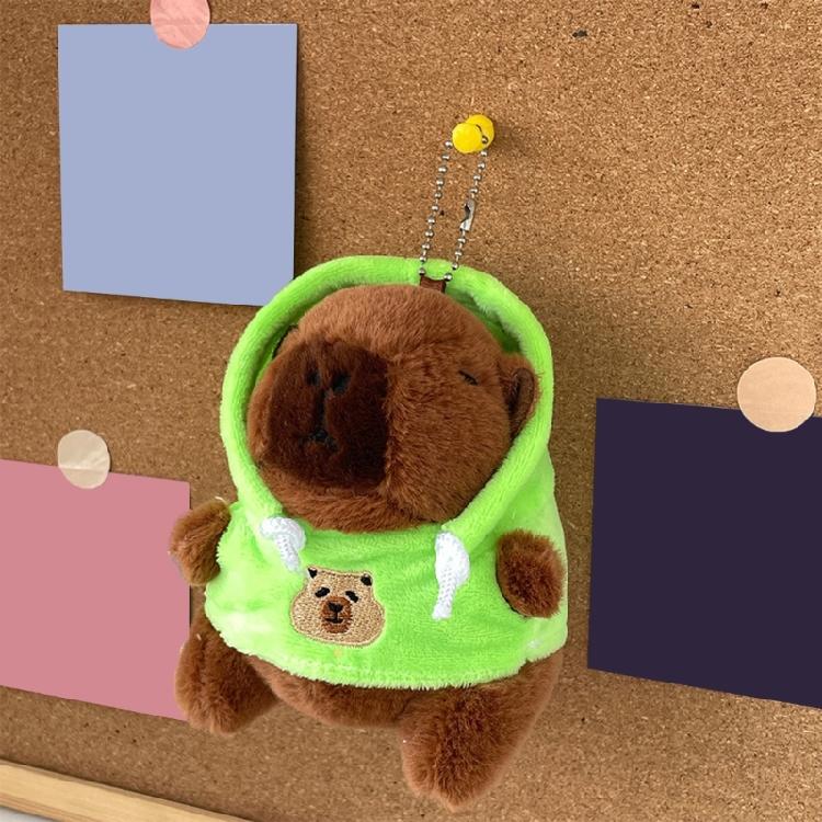 Lovely Hangings Decorations Sweet Plush Hoodies Capybara Keychain Pendant Keyring Decoration Bag Hangings Ornament