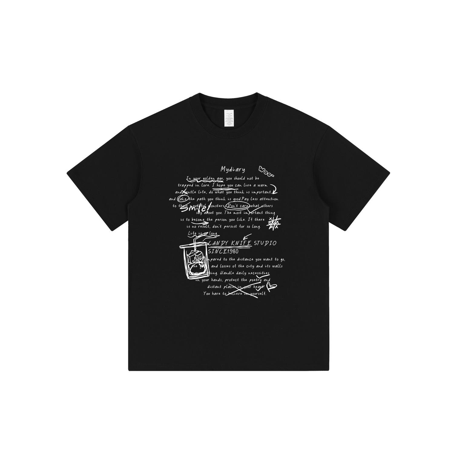 

American Graffiti Apricot T-Shirt - Unisex Loose Fit Half Sleeve Pure Cotton Large білий