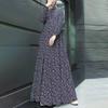 Middle Eastern Muslim Casual Polka Dot Long Sleeve Pullover Dress