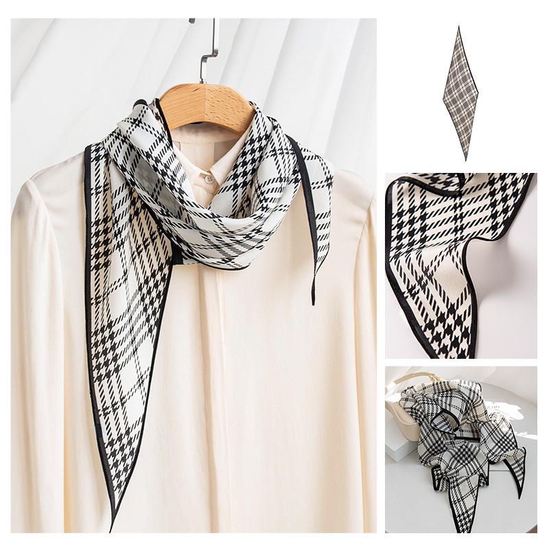 

Elegant Versatile 100% Mulberry Silk Scarf: Autumn Women s Crepe de Chine Sunscreen Shawl 145x45 cm