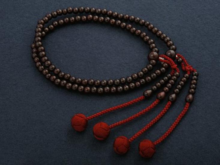 Kyoto Buddhist Altar Hayashi Prayer Beads Shingon Sect Shak0 Rose Sandalwood Official Ceremony Bag Kyoto Prayer Beads (For Women) [Bead Set] SW-020