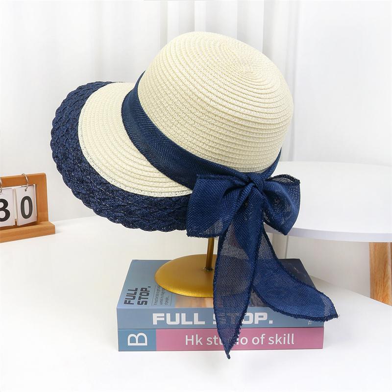 Summer Straw Hat Top Panama Hat Women In Korean Style Large Brim Sun Protection Cap Versatile Vacation Beach Hat Fascinator