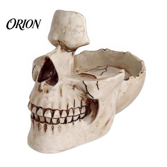 Gothic Office Desk Storage Resin Skull Multifunctional Tray, Eyeglasses Holder Jewelry Organizer for Creative Sculpture Keys Coins Trinkets,