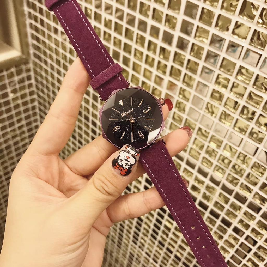 Trendy Brand Fashionable Baby's Breath Ladies Watch Genuine Leather Waterproof Casual Quartz Watch
