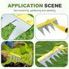 Weeding Rake with High Carbon Steel Teeth Wooden Handle Garden Weed Remover Lightweight Weeder Tool