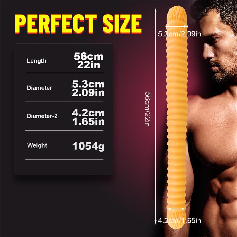 56cm Extra-long Double-headed Threaded Dildo Oversized Thick Anal Whip Sex Adult Products