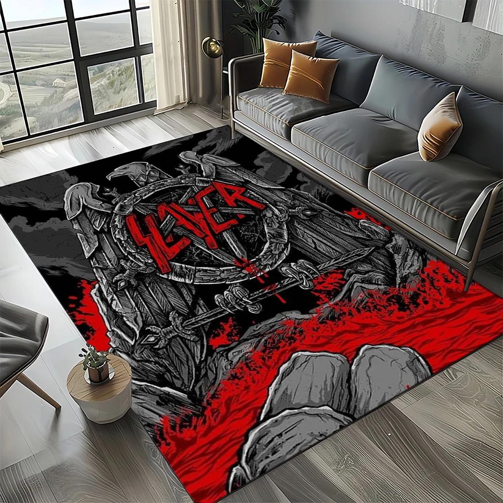27 Style Slayer Heavy Metal Rcck Band Sign Carpet Rug for Living Room Bedroom Home Sofa Decoration,Kid Play Non-slip Floor Mat