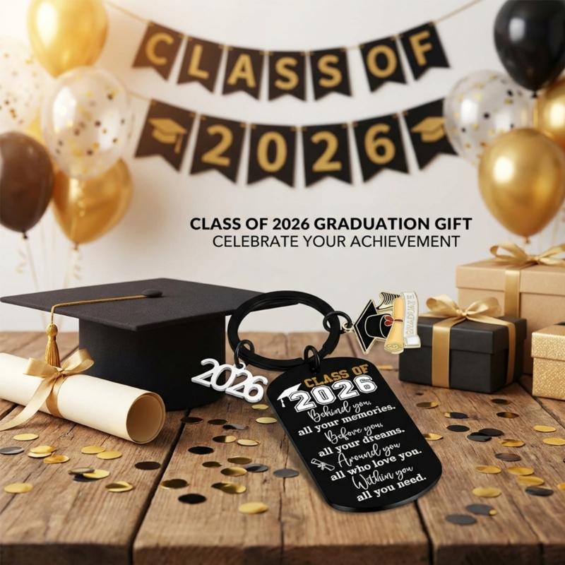 Stainless Steel Graduation Cap Keychain Bag Decoration For 2026 Commencement Academic Keepsake Graduation Gift
