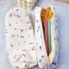 1pc Small Fresh Floral Pen Bag Large Capacity Pencil Case Multifunctional Stationery Storage Bag Student Organizer Supplies