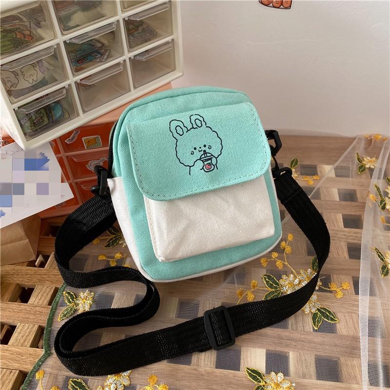 Women's Single Shoulder Bag Fashion Solid Color Casual Handbag Outdoor Daisy Canvas Handbag Zipper Cross-body Bag Messenger Bag