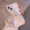 Phone Hand Lanyard Crystal Macaron Beads Bear Wrist Strap for iPhone Huawei Redmi Xiaomi Samsung Camera Keychain Hang String