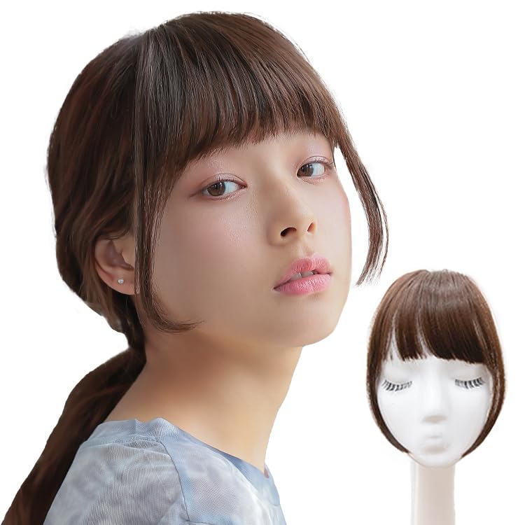 

AQUADOLL MBK Matte Black Wig (wgt810MBK), with Bangs, Side Bangs, and Side Partial Bangs, for a Smaller Face, One-Touch