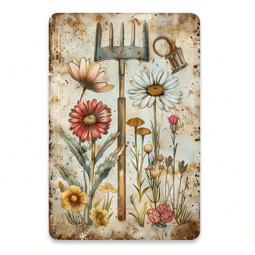 Vintage Metallblumen-Wandkunst, Heimdekorations-Poster