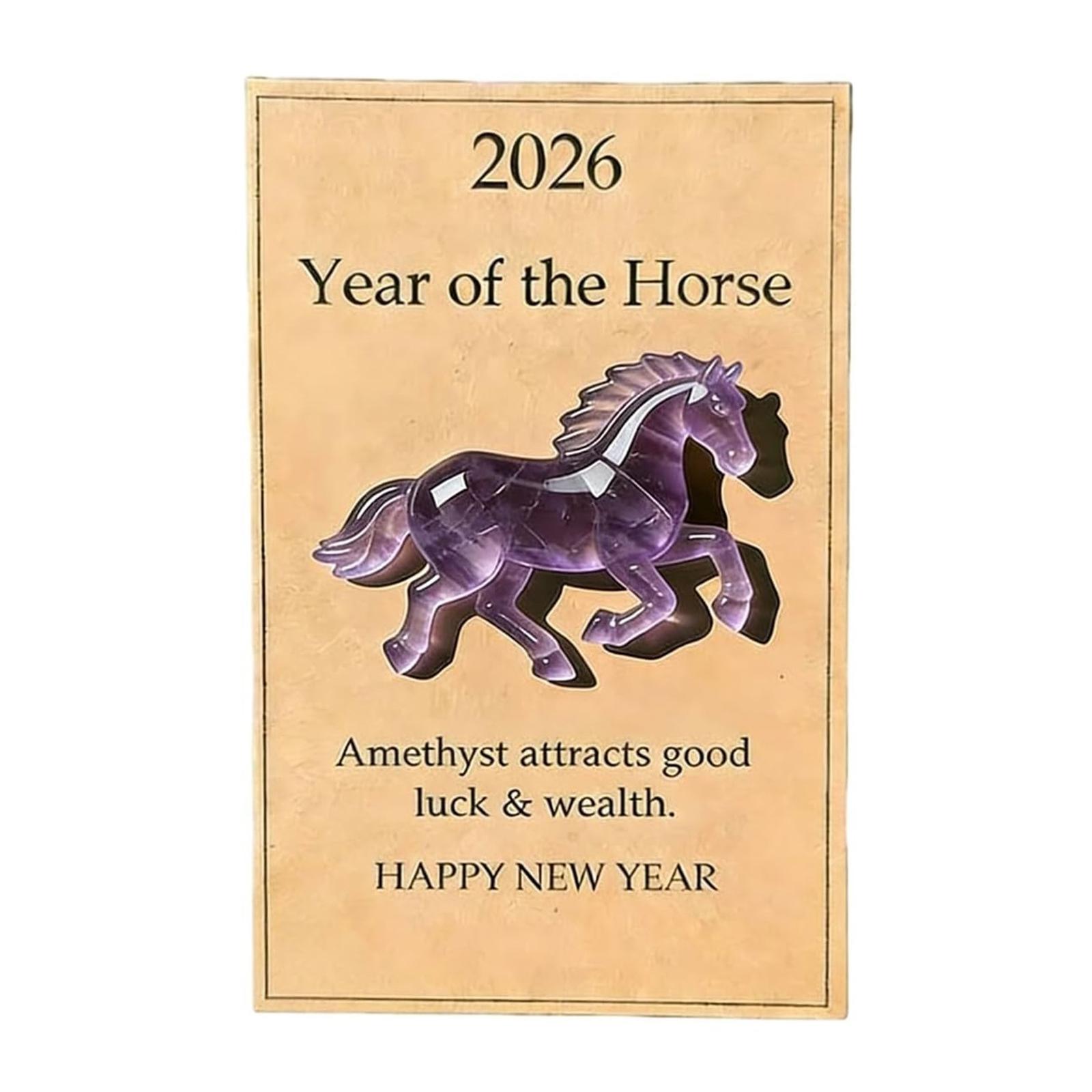 

3D Lucky Crystal Horse with Card Horse Collectible Figurine Symbol Strength New Beginnings for Good Luck Decorative Gift