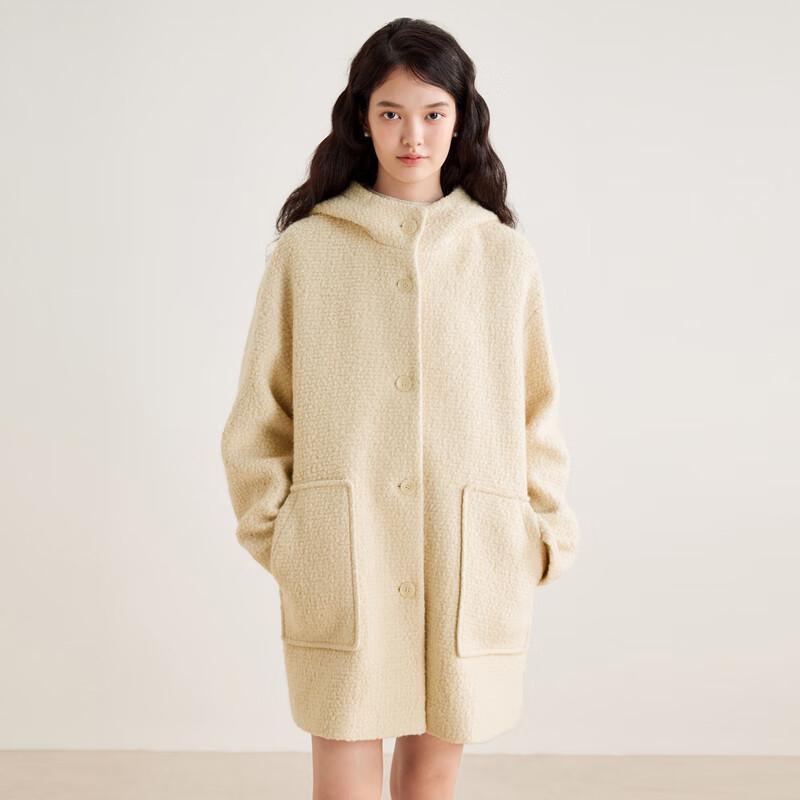 LEDIN Korean Style Petite Hooded Coat