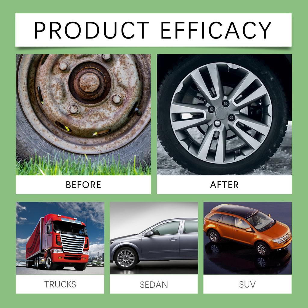 Homonth Nettoyant Roue Anti-Rouille Efficace Solution Nettoyante pour Roues Automobiles 100ml Avec Serviette