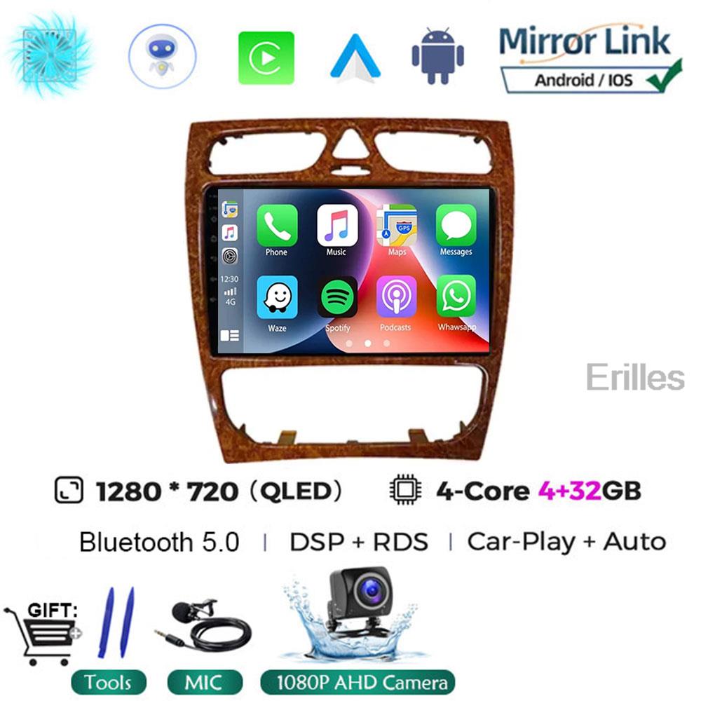 Car Radio Android 14 For Mercedes Benz C Class W203 C200 C320 C350 CLK W209 2002 - 2005 Car Stereo Multimedia Player NO DVD