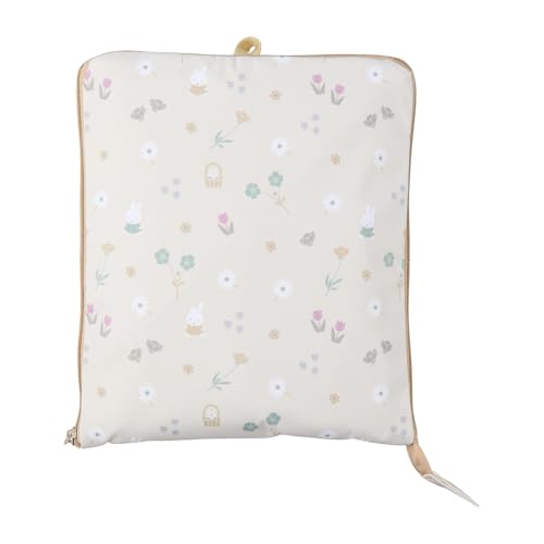 Folding Boston Bag, Large, Miffy HPL0004, B272. Greige Small Flowers