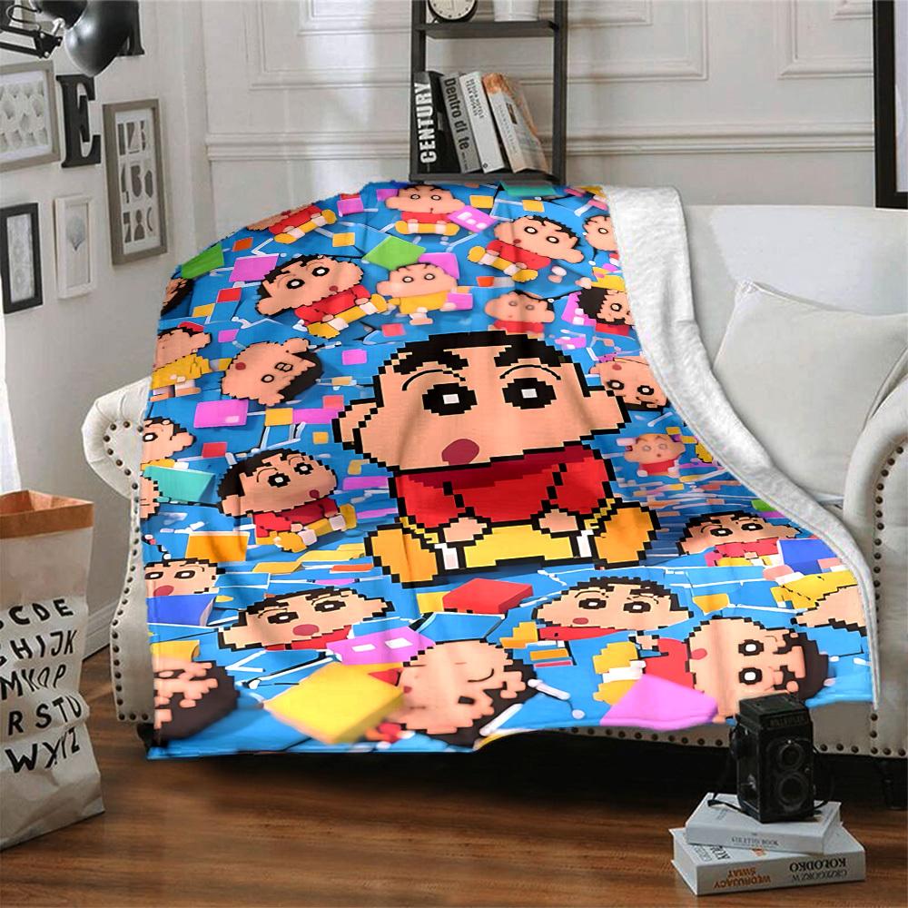 1pc Crayon Shin chan Blanket Lightweight Flannel Blanket Throw Blanket For Sofa, Bed, Travel, Camping, Livingroom, Office, Couch