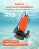 1500W Tauchschmutzwasserpumpe, 21000 L/H, Gusseisen Tauchschacht-Abwasserpumpe mit Automatik-Schwimmerschalter, 18m Max. Förderhöhe, Abpumpen von schmutzigem und klarem Wasser,