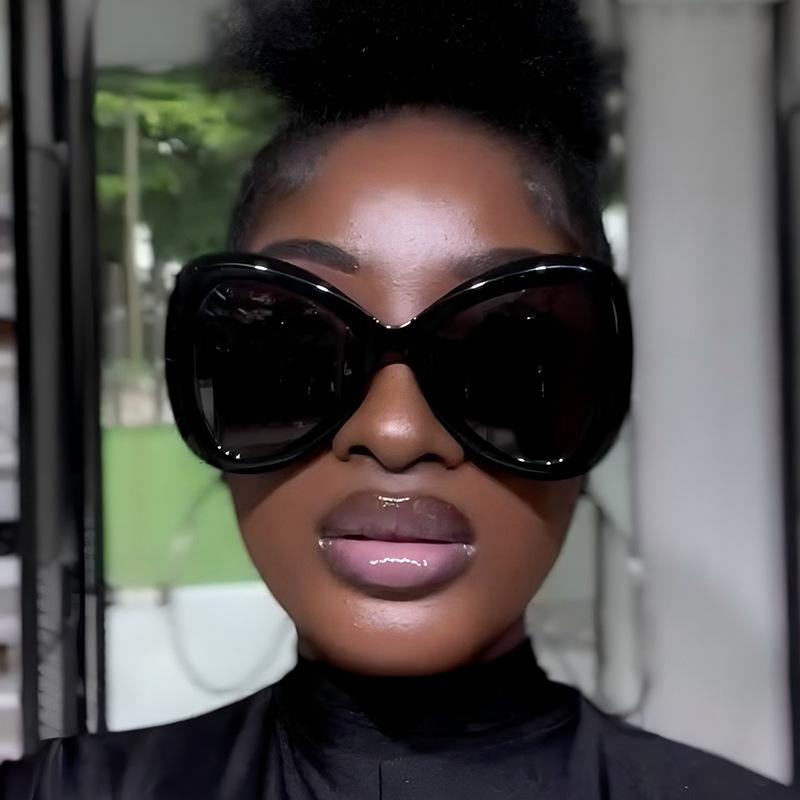 Women's sunglasses, fashionable large-frame butterfly sunglasses