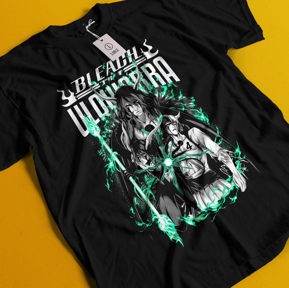

Улькиорра Футболка Bleach Аниме Футболка Эспада Номер 4 Футболка Ичиго Банкай Футболка Айзен 4XL