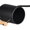 IMEEA Watering Can, 1000ml, Stainless Steel with Wooden Handle, Stylish Gardening Tool, Black
