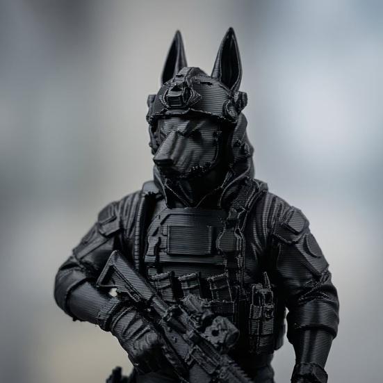 Anubis Tactical Dog Statue, 3D Printed Egyptian Warrior Decor, Mythical Military Figurine for Desk, Collectible Gift for Men