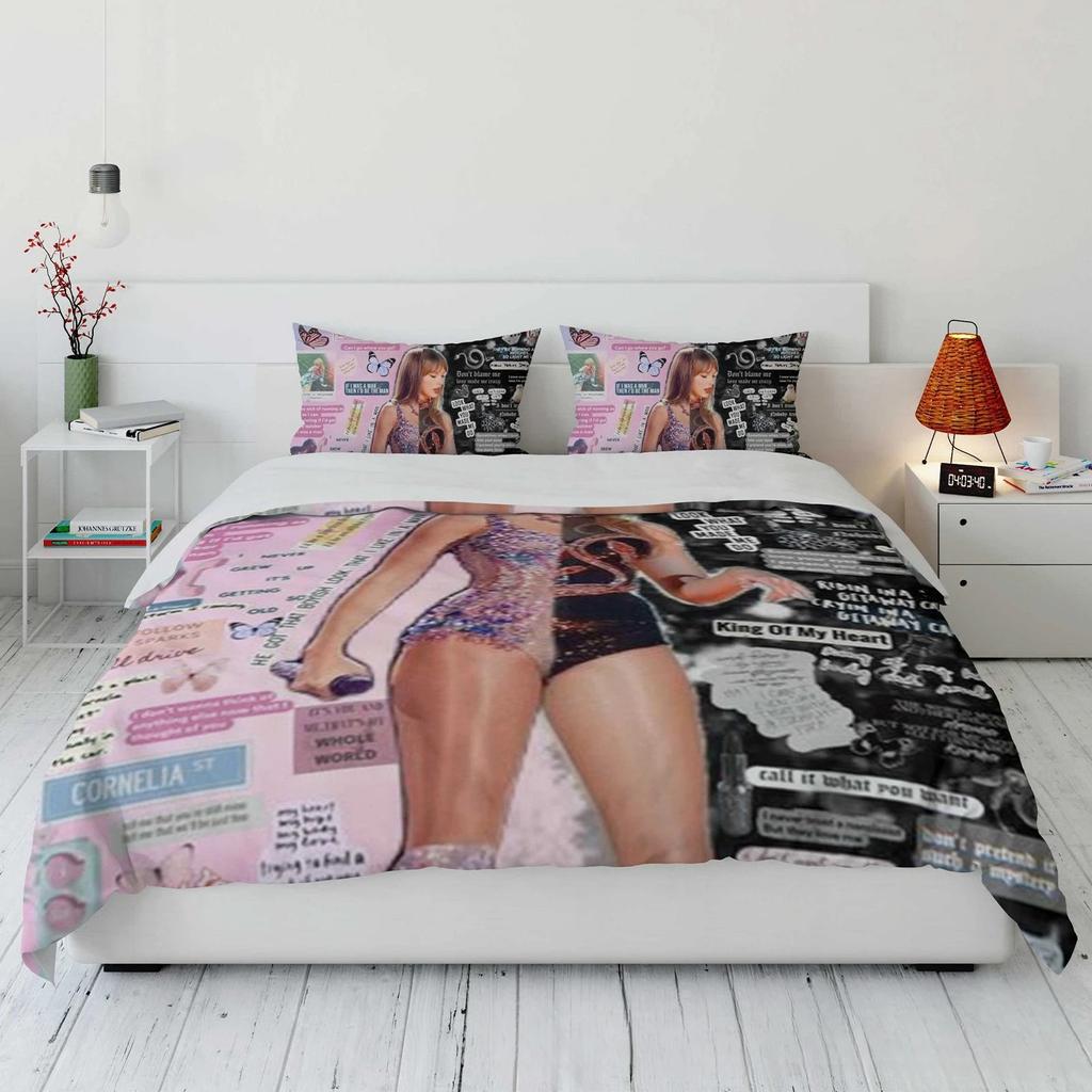Pop Female Singer Taylors 3D Printing Bedding Set Celebrity Swift Duvet Cover Pillowcase Bed Kit Famous Star Quilt Cover Bed Set