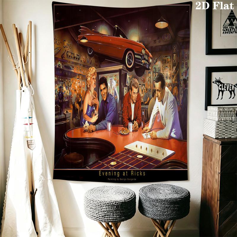 Rick'S Vegas Nights Tapestry Background Cloth Fashion Print Wall Covering Decoration Homestay Soft Decoration Tapestry Background Cloth