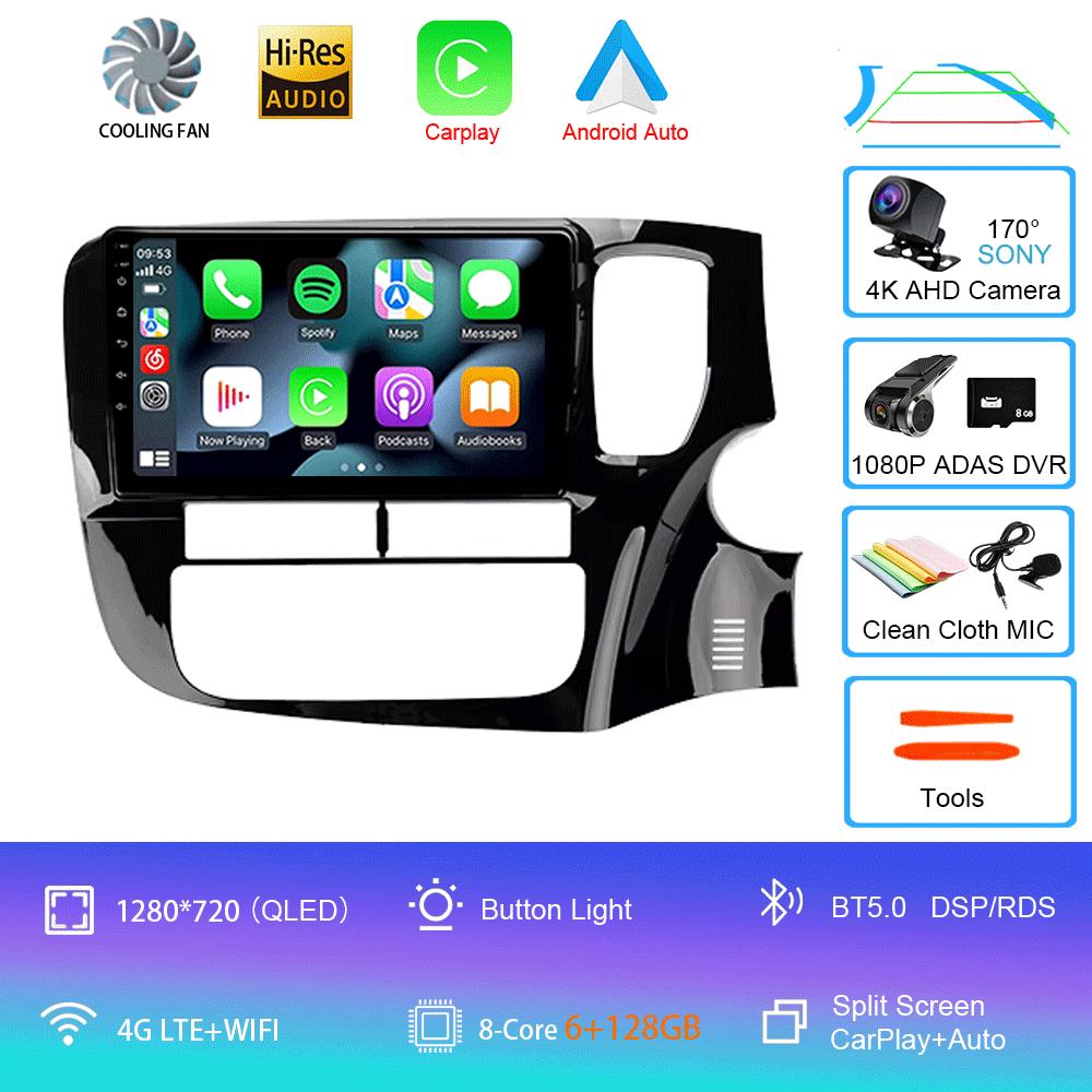 Car Radio Android 14 Carplay For Mitsubishi Outlander 3 GF0W GG0W 2012 2013- 2018 Navigation GPS Multimedia Player Stereo WiF+4G