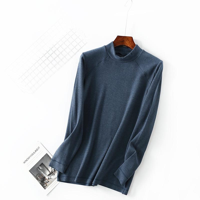 Men's Self-Heating Velvet Brushed Turtleneck Long-Sleeve Shirt for Autumn/Winter