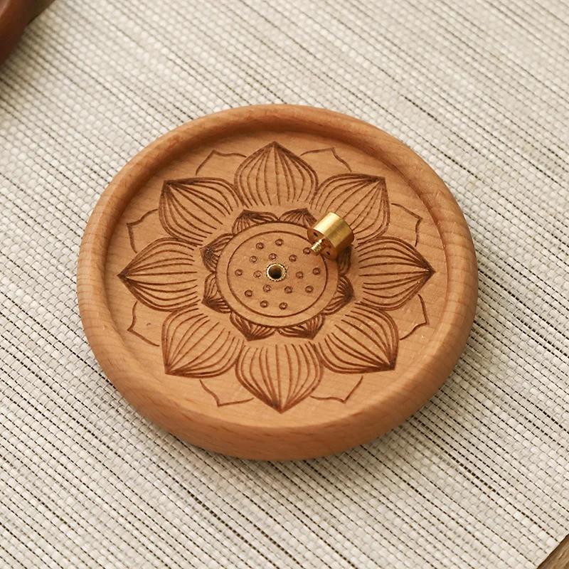 Wood Wire Incense Insert Copper Incense Holder Chinese Zen Household Indoor Aromatherapy Stove Insence Burner
