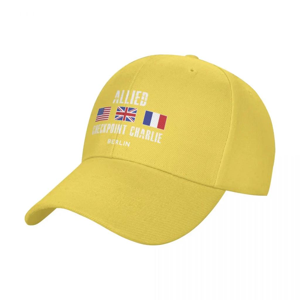 Allied Checkpoint Charlie Sign Berlin Baseball Cap Sports Cap Hat Man For The Sun funny hat Girl Men's