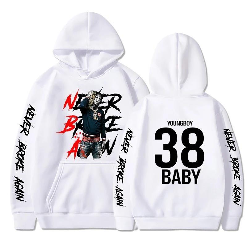 Never Broke Again Hoodies Fashion YoungBoy Graphic Print Men's and Women's Harajuku Autumn Winter Plushed Brand Sweater
