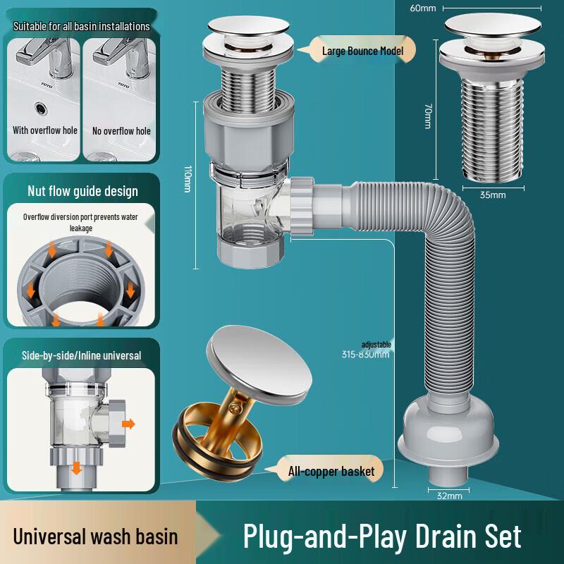 

Churong Flexible Drain Pipe with Pop-up Drainer Set