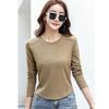 [OKJCON] Ladies T-shirt Long Sleeve Spring Plain Color Casual Fashionable Large Size (JP, Alphabet, L, Khaki)