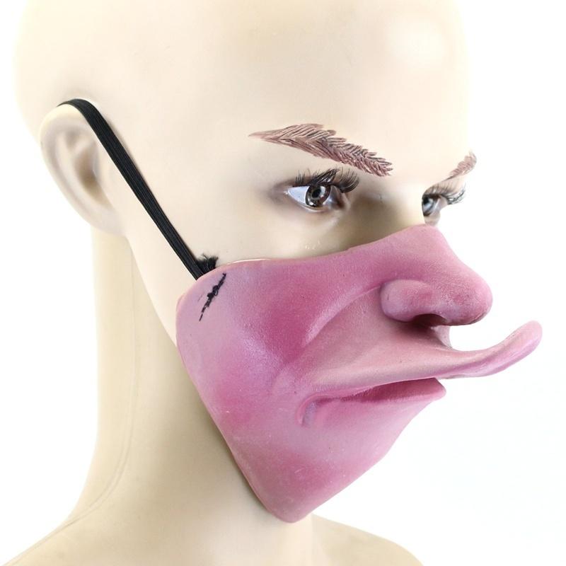 Halloween Wild Funny Mask Masquerade Cos Half Face Mask Latex Half Face Mask Funny Mask