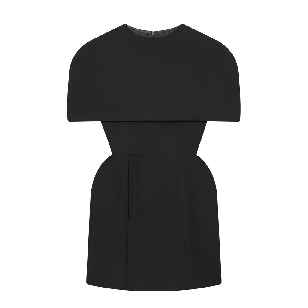 Slimming Sleeveless Vest Dress & Round Neck Shawl - Women's Formal Black Skirt Set
