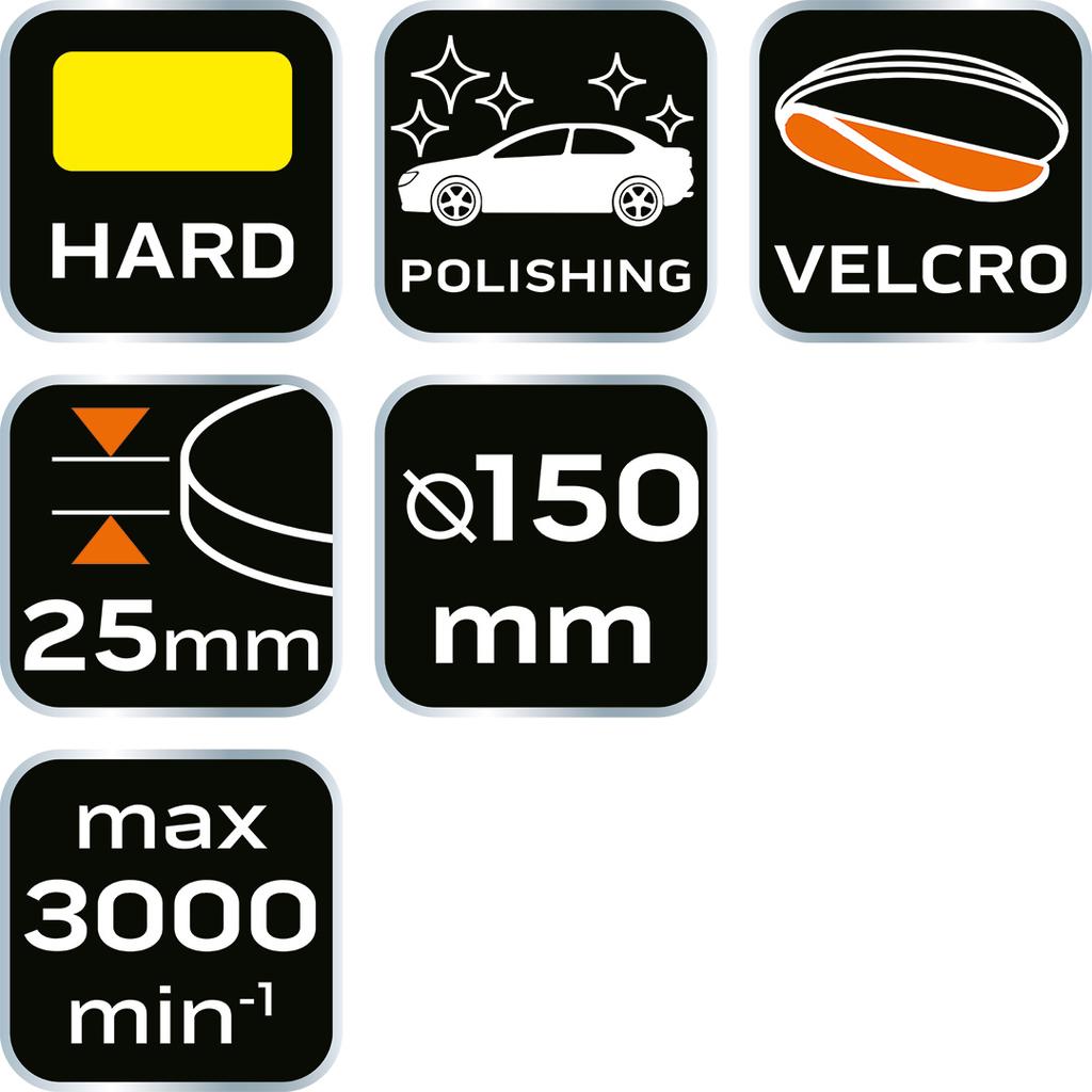 Polishing Pad 150 X 150 Mm X 25 Mm, Hard Sponge