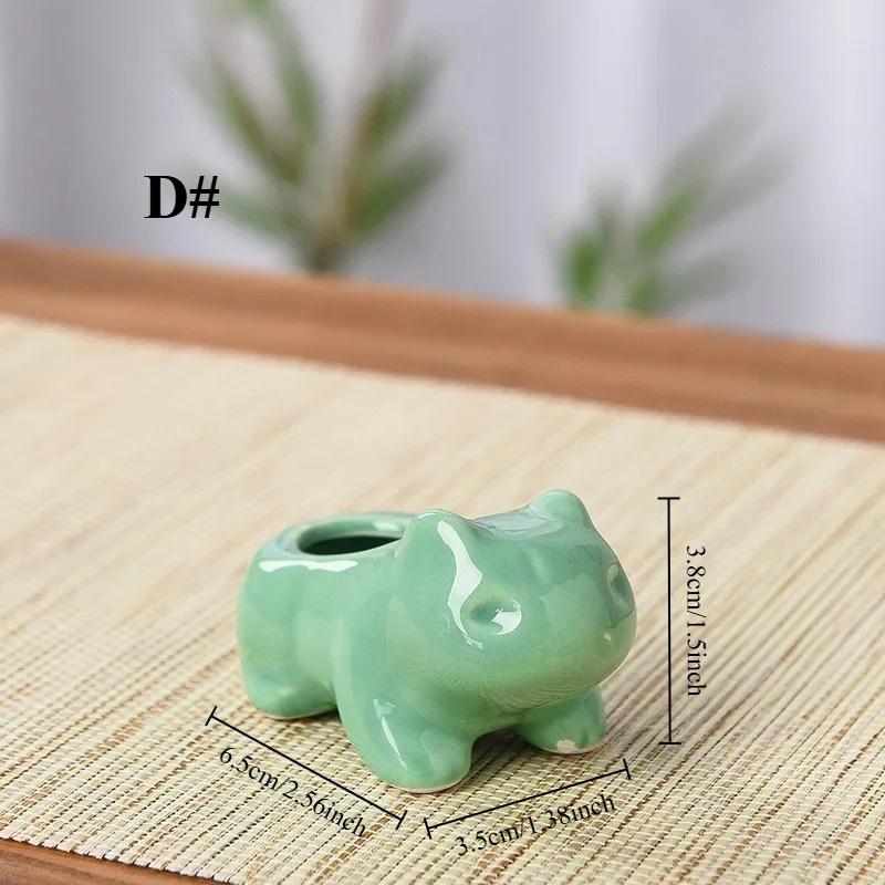 Creatieve Keramische Mini Bloempot Succulenten Plantenbak Bloempot met Gat Schattige Groene Planten Plantenbak Huis Tuin Decoratie Buiten