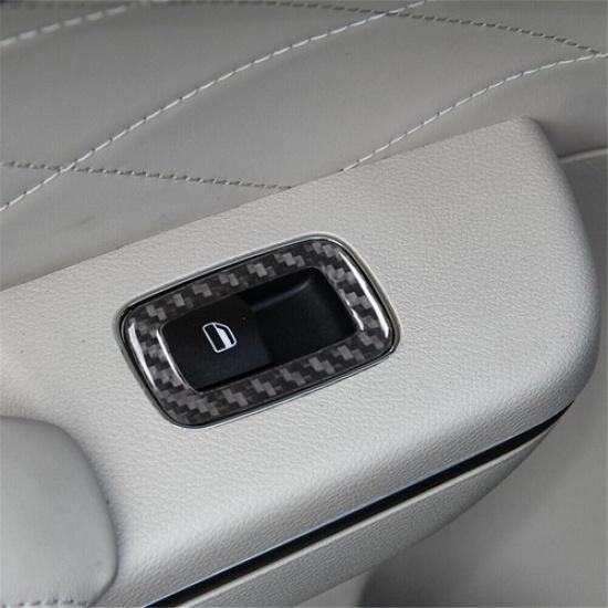 4pcs For Chrysler 300 2015-21 Carbon Fiber Window Switch Interior Cover Trim