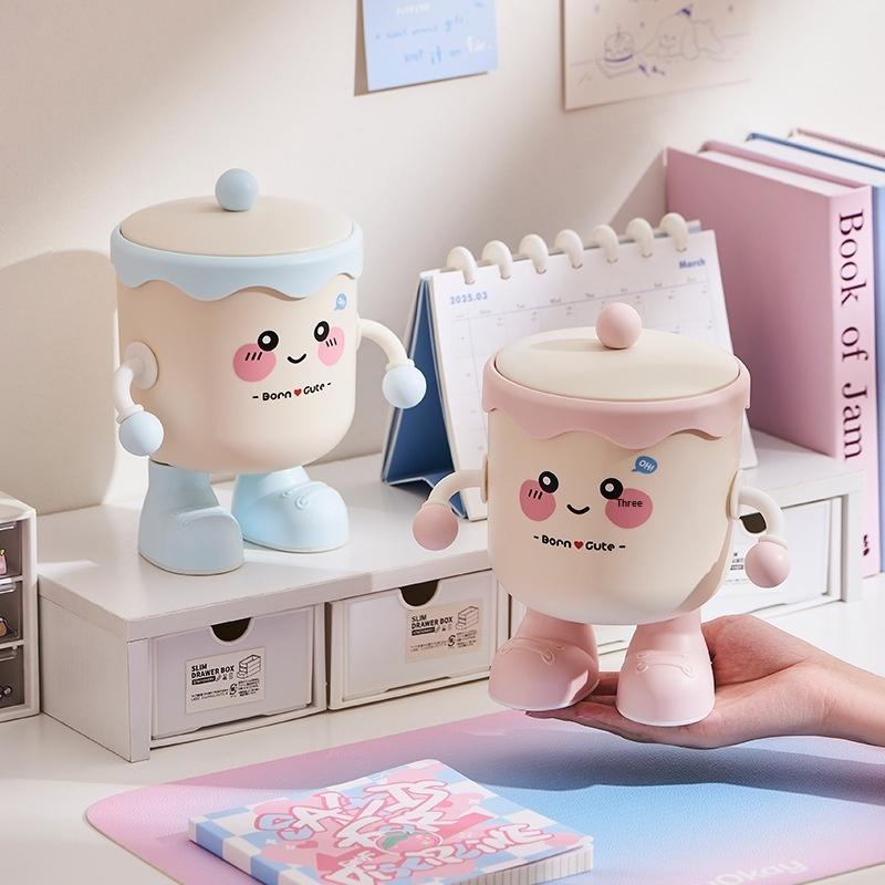 DIY Cartoon Stifthalter Kunststoff Aufbewahrungshalter Für Büro Schreibtischaufbewahrung Abfalleimer Make-up-Pinsel-Aufbewahrung
