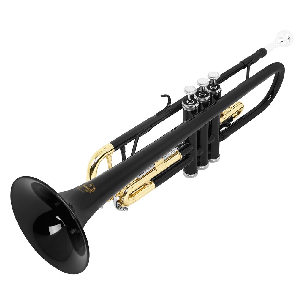 M MBAT Bb Brass Trumpet Standard Trumpet Set High-Quality Professional Brass Muscial Instrument with Case Mouthpiece Gloves