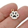10Pcs Gold Plated Pink Enamel Dog Paw Footprint Charm Pendant For Jewelry Making Bracelet Earrings Diy Accessories Craft 16X14Mm