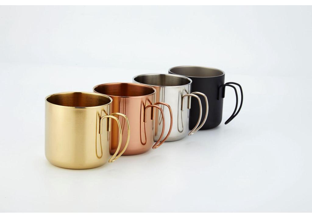 304 Stainless Steel Portable Coffee Mug With Wire Handle